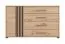 Kommode / Sideboard mit einer Tür Indika 17, Farbe: Eiche Artisan / Schwarz, vier Schubladen, ABS-Kantenschutz, zwei Fächer, Maße: 82 x 138 x 40 cm