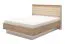 Doppelbett mit gepolsterten Kopfteil Irigo 04, Farbe: Eiche Artisan / Kaschmir, ABS-Kantenschutz, Polsterung: Beige, Liegefläche: 160 x 200 cm
