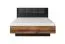 Doppelbett / Gästebett Jendouba 02 | Farbe: Kastanie / Anthrazit | gepolstertes Kopfteil | Liegefläche: 160 x 200 | ABS-Kantenschutz | Bettkasten für Bettwäsche