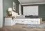 Nachtkommode Lotofaga 21, Farbe: Weiß / Walnuss - 52 x 62 x 43 cm (H x B x T)