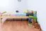 Kinderbett / Jugendbett Kiefer massiv Vollholz natur 87A, inkl. Lattenrost - 140 x 200 cm (B x L)