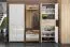 Sitzbank mit Stauraum / Schuhschrank Gataivai 17, Farbe: Beige Hochglanz / Walnuss - 48 x 70 x 36 cm (H x B x T)