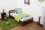Kinderbett / Jugendbett Kiefer Vollholz massiv Nussfarben A7, inkl. Lattenrost - Abmessungen: 90 x 200 cm