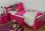 Einzelbett / Gästebett "Easy Premium Line" K1/2h inkl. 2. Liegeplatz und 2 Abdeckblenden, 90 x 200 cm Buche Vollholz massiv rosa lackiert
