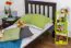 Kinderbett / Jugendbett "Easy Premium Line" K8, Buche Vollholz massiv schokobraun lackiert - Liegefläche: 90 x 190 cm