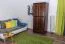 Kleiderschrank Kiefer Vollholz massiv Nussfarben 006 - Abmessung 190 x 80 x 60 cm (H x B x T)