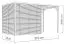 Gerätehaus Greven 03 mit Anbaudach, Naturbelassen - 18 mm Elementgartenhaus, Nutzfläche: 7,52 m², Flachdach