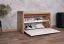 Sitzbank mit Stauraum / Schuhschrank Gataivai 17, Farbe: Beige Hochglanz / Walnuss - 48 x 70 x 36 cm (H x B x T)
