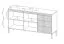 Sideboard / Kommode mit vier Fächer Balta 08, Farbe: Schwarz, drei Schubladen, Push-to-open Funktion, Beine: Metall, Maße: 81 x 153,5 x 39,5 cm