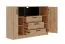 Schlafzimmer - Set | Eckkleiderschrank - Set N Fafe | 3-teilig | Farbe: Eiche Artisan / Schwarz | Soft-Close-System | Kommode | Schrank