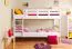 Stockbett 90 x 200 cm | Massivholz: Buche | Weiß Lackiert | umbaubar in zwei Einzelbetten | Premium-Qualität | inkl. Rollroste Abbildung
