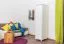 Schmaler Kleiderschrank | 1 Drehtür | 1 Schublade | mit Kleiderstange | 47 cm breit | Massivholz | Farbe: Weiß Abbildung