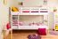 Etagenbett für Kinder 90 x 200 cm | Massivholz: Buche | Weiß Lackiert | umbaubar in 2 Einzelbetten | inkl. Rollroste Abbildung