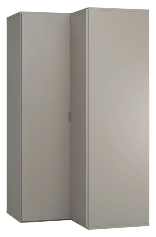 Drehtürenschrank / Eckkleiderschrank Bentos 14, Farbe: Grau - Abmessungen: 187 x 102 x 104 cm (H x B x T)