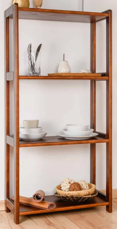 Regal Kiefer massiv Vollholz Nussfarben Junco 56C - 125 x 60 x 30 cm (H x B x T)