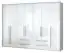 Drehtürenschrank / Kleiderschrank mit LED-Rahmen Siumu 38, Farbe: Weiß / Weiß Hochglanz - 226 x 322 x 60 cm (H x B x T)