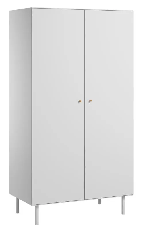 Drehtürenschrank / Kleiderschrank Airin 04, Farbe: Weiß - Abmessungen: 188 x 100 x 55 cm (H x B x T)