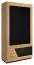 Drehtürenschrank / Kleiderschrank mit Türanschlag links "Belica" 27, Farbe: Eiche natur / Schwarz, teilmassiv - Abmessungen: 192 x 102 x 60 cm (H x B x T)