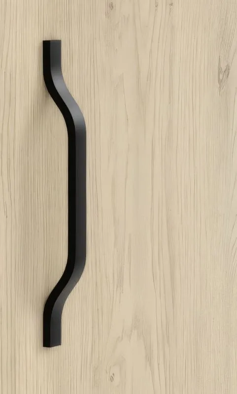 Metallgriff für Aufsatz für eintürigen Schrank Edegem 05 | Farbe: Schwarz