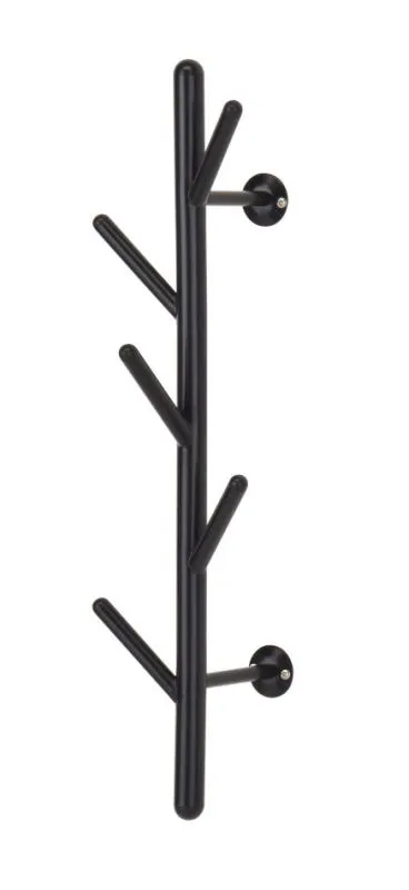 Kleiderhakenleiste Madina 46, Farbe: Schwarz - Abmessungen: 63 x 13 x 19 cm (H x B x T)