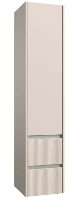 Badezimmer - Hochschrank Malegaon 42, Farbe: Kaschmir Grau – Abmessungen: 160 x 35 x 35 cm (H x B x T)