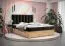 Modernes Doppelbett mit zwei Stauräumen Pilio 12, Farbe: Schwarz / Eiche Golden Craft - Liegefläche: 180 x 200 cm (B x L)
