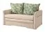 2er Sofa ausziehbar Zoersel 01, Farbe: Beige - Abmessungen: 91 x 146 x 95 cm (H x B x T)
