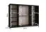 Großer Kleiderschrank mit genügend Stauraum Balmenhorn 70, Farbe: Weiß matt / Schwarz matt - Abmessungen: 200 x 250 x 62 cm (H x B x T), mit drei Türen