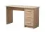Praktischer Schreibtisch Powar 01, Farbe: Eiche Sonoma, drei Schubladen, ABS-Kanten, Griffe: Grau, Maße: 74,5 x 121 x 50 cm, schlichtes Design