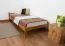 Kinderbett / Jugendbett Kiefer Vollholz massiv Eichefarben A14, inkl. Lattenrost - Abmessung 90 x 200 cm 