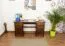 Schreibtisch Kiefer massiv Vollholz Nussfarben 004 - Abmessung 74 x 136 x 55 cm (H x B x T)