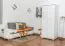 Kleiderschrank Kiefer Vollholz massiv weiß lackiert 012 - Abmessung 190 x 80 x 60 cm (H x B x T)