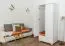 Kleiderschrank Kiefer Vollholz massiv weiß lackiert 012 - Abmessung 190 x 80 x 60 cm (H x B x T)