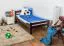 Kinderbett / Jugendbett "Easy Premium Line" K1/2n, Buche Vollholz massiv schokobraun lackiert - Liegefläche: 90 x 190 cm