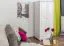 Kleiderschrank Kiefer Vollholz massiv weiß lackiert 006 - Abmessung 190 x 80 x 60 cm (H x B x T)