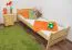 Kinderbett / Jugendbett Kiefer massiv Vollholz natur 84, inkl. Lattenrost - Liegefläche 80 x 200 cm