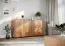 Wohnzimmer Komplett - Set A Sienne, 4-teilig, Massivholz Wildeiche, push-to-open, gebürstet und geölt, inklusive LED-Beleuchtung