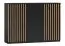 Kommode Cikarang 01, Farbe: Schwarz / Eiche - Abmessungen: 100 x 140 x 40 cm (H x B x T)