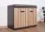 Garderobe Ringerike 03, Farbe: Anthrazit / Eiche Artisan - Abmessungen: 203 x 120 x 32 cm (H x B x T), mit einen Spiegel