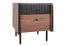 Nachtkommode Mairenke 12, Farbe: Walnuss / Schwarz matt - Abmessungen: 50 x 42 x 40 cm (H x B x T)
