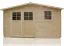 Gartenhaus 3,4 x 4,4 Meter (inkl. Dach) | Naturbelassen | Satteldach | 28 mm Blockbohlen Abbildung