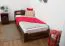 Bettrahmen für Kinder / Kinderbett 90 x 200 cm | Massivholz: Kiefer | Nuss Lackiert | inkl. Rollrost Abbildung