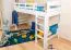 Hochbett für Kinder 90 x 200 cm | Massivholz: Buche | Weiß Lackiert | umbaubar in Einzelbett | Premium-Qualität | inkl. Rollrost Abbildung
