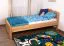 Bettrahmen für Kinder / Kinderbett 100 x 200 cm | Massivholz: Eiche | Natur Lackiert Abbildung