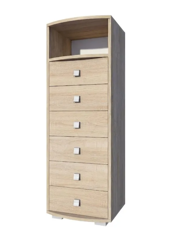 Kommode Rabaul 14, Farbe: Sonoma Eiche - Abmessungen: 138 x 49 x 40 cm (H x B x T)