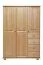 Kleiderschrank Holz natur 018 - Abmessung 190 x 120 x 60 cm (H x B x T)