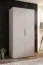 Drehtürenschrank / Kleiderschrank | 1 Meter breit | ABS-Kantenschutz | Griffe: Kaschmir | Farbe: Kaschmir | Maße: 100 x 52 x 202 cm | für Schlafzimmer
