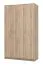 Kleiderschrank / Drehtürenschrank mit drei Türen Kovin 07, Farbe: Eiche Sonoma, eine Kleiderstange, fünf Fächer, Maße: 205 x 120 x 52 cm, für Schlafzimmer