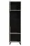 Vitrine mit fünf Fächer Vracar 03, Farbe: Eiche Grau / Schwarz, ein Glaseinlegeboden, Maße: 191,5 x 54 x 33 cm, Griffe & Beine: Schwarz, für Wohnzimmer