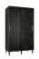 Stylischer Schiebetürenschrank mit fünf Fächern Jotunheimen 160, Farbe: Schwarz - Abmessungen: 208 x 120,5 x 62 cm (H x B x T)